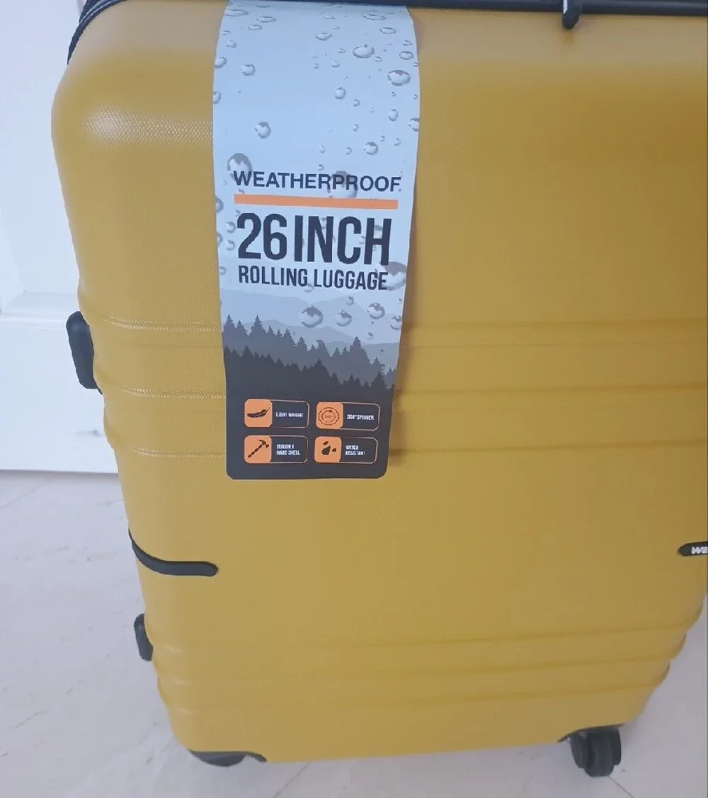 NWT! Weatherproof Hard-Shell Carry-On Spinner in Mustard Yellow (Super Light!)